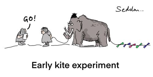 Early kite experiment.