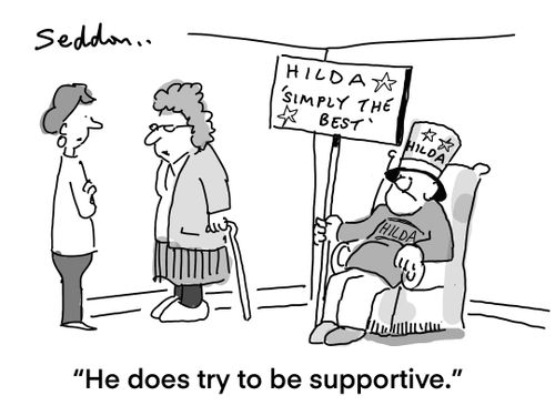 "He does try to be supportive."
