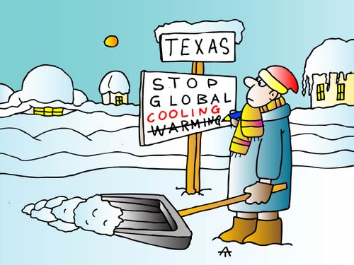 Texan crosses changes 'Stop Global Warming' to 'Stop Global Cooling'.