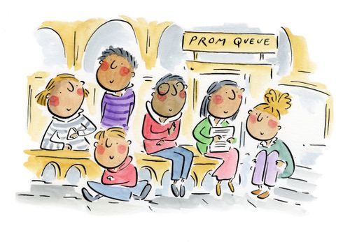 Queuing for the Proms.