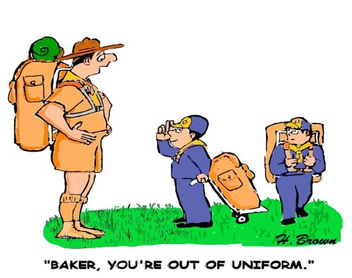 "Baker, you're out of uniform."