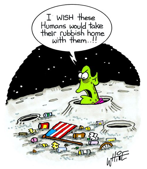 "I wish these Humans would take their rubbish home with them..!!"
