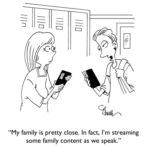 "My family is pretty close. In fact, I'm streaming some family content as we speak."
