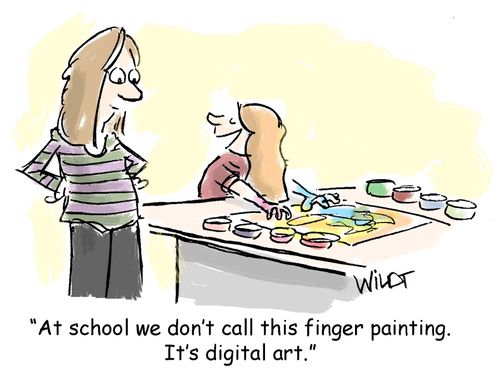 At school we don't call this finger painting. It's digital art.