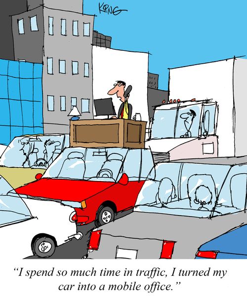 "I spend so much time in traffic, I turned my car into a mobile office."