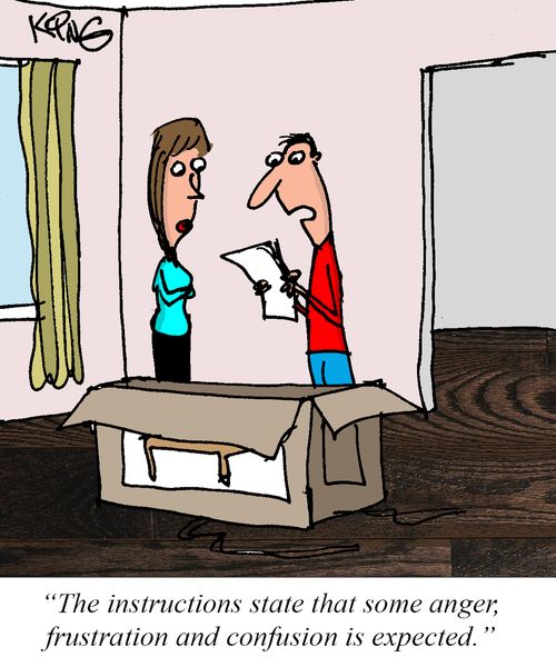 "The instructions state that some anger, frustration and confusion is expected."