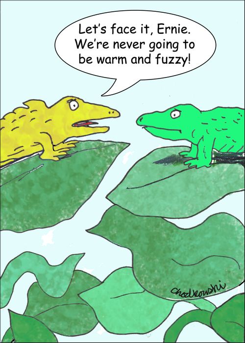 "Let's face it, Ernie. We're never going to be warm and fuzzy!"