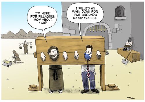 "I pulled my mask down for five seconds to sip coffee."