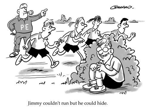 Jimmy couldn't run but he could hide.