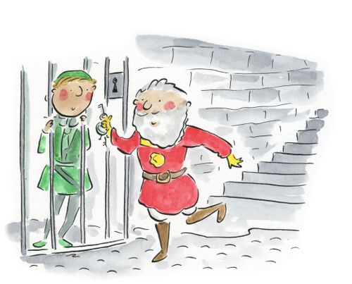 Yeoman of The Guard releasing prisoner.