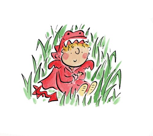 Boy dressed as a Welsh dragon.