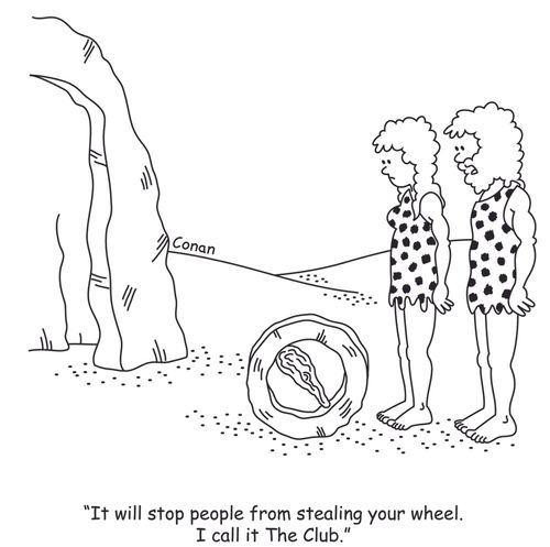 "It will stop people from stealing your wheel. I call it The Club."