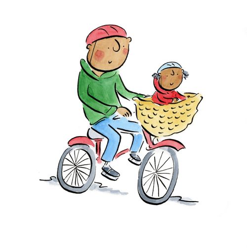 Baby in Bike Basket