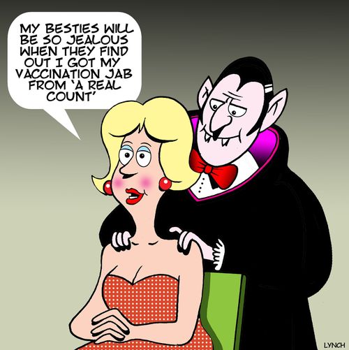 "My besties will be so jealous when they found out I got my vaccination job from 'a real count'."