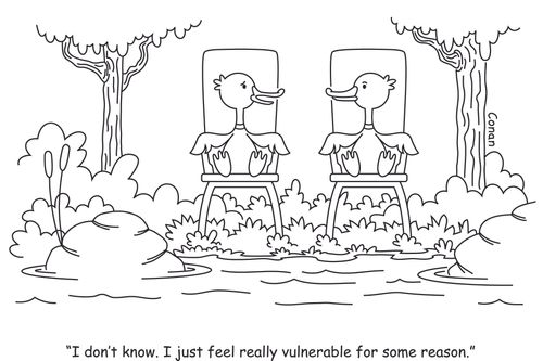 "I don't know. I just feel really vulnerable for some reason."