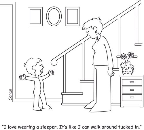 "I love wearing a sleeper. It's like I can walk around tucked in."