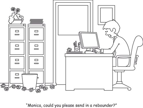 "Monica, could you please send in a rebounder?"