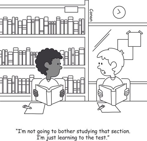 "I'm not going to bother studying that section. I'm just learning to the test."
