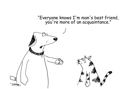 "Everyone knows I'm, man's best friend, you're more of an acquaintance."