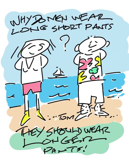Why do men wear long short pants?