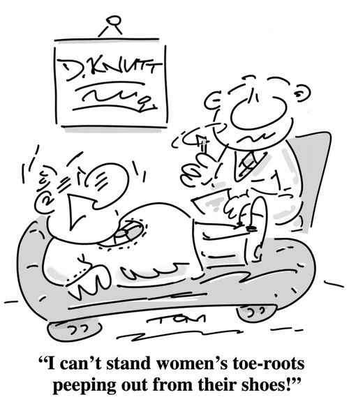 "I can't stand women's toe-roots peeping out from their shoes!"