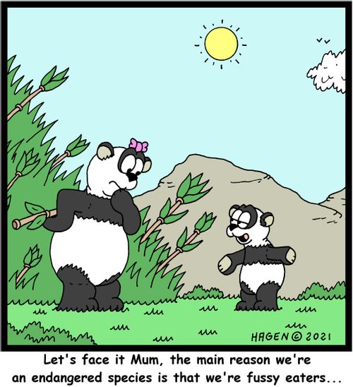 "Let's face it Mum, the main reason we're an endangered species is that we're fussy eaters..."