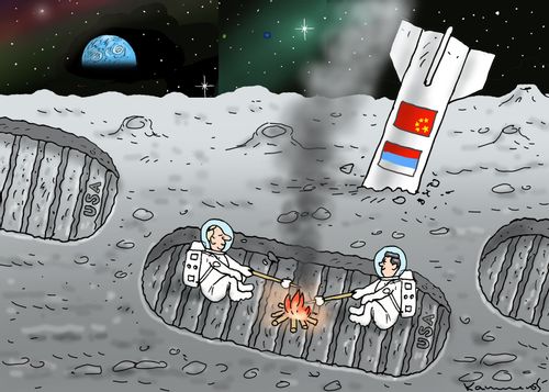 Putin and Xi Jinping on the moon