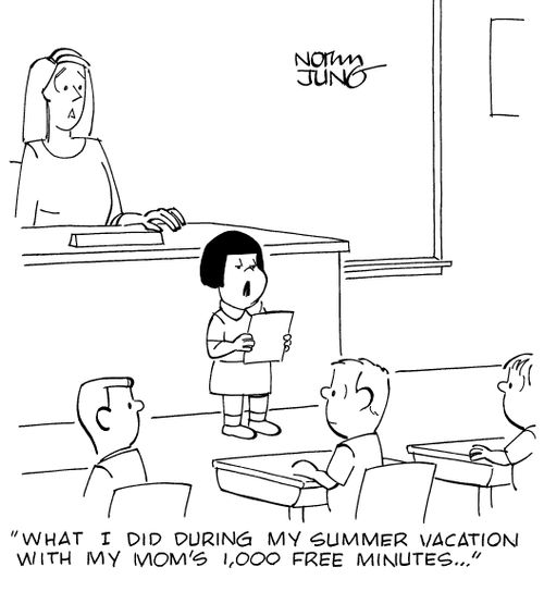 "What I did during my summer vacation with my mom's 1,000 free minutes..."
