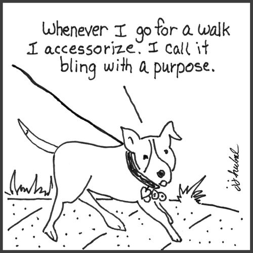 "Whenever I go for a walk I accessorize. I call it bling with a purpose."