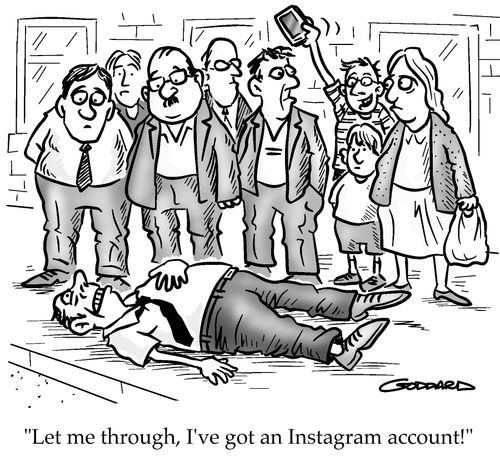 "Let me through, I've got an Instagram account!"