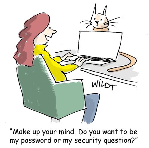 "Make up your mind. Do you want to be my password or my security question?"
