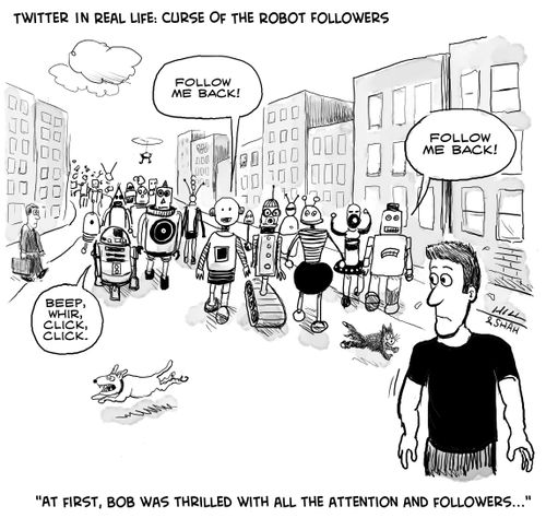 "The Curse of the robot followers: At first, Rob was thrilled with the all the attention and followers."