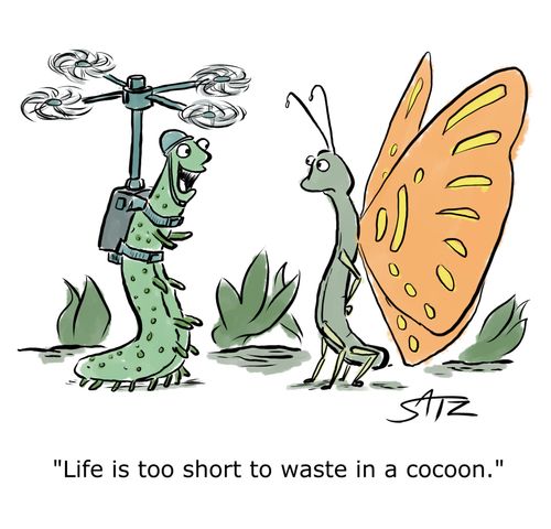"Life is too short to waste in a cocoon."
