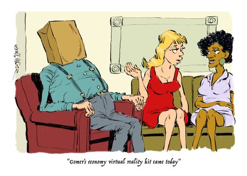 "gomer's economy virtual reality kit came today."
