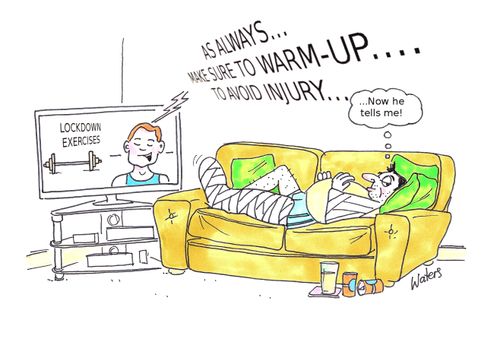 "As always. . . make sure to warm up . . . to avoid injury. . ."