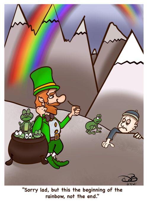 "Sorry lad, but this the beginning of rainbow, not the end."
