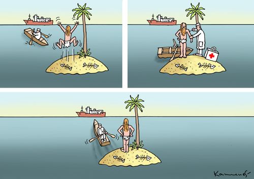 Vaccinating a Man on a Desert Island