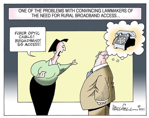 One of the problems with convincing lawmakers of the need for rural broadband access...