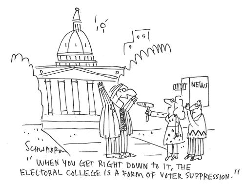"When you get right down to it, the electoral college is a form of voter suppression."