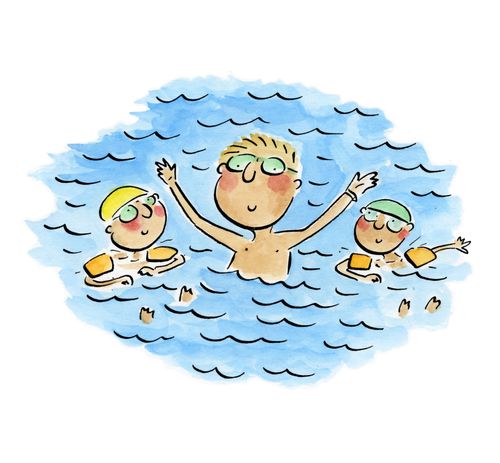 Swimming with dad