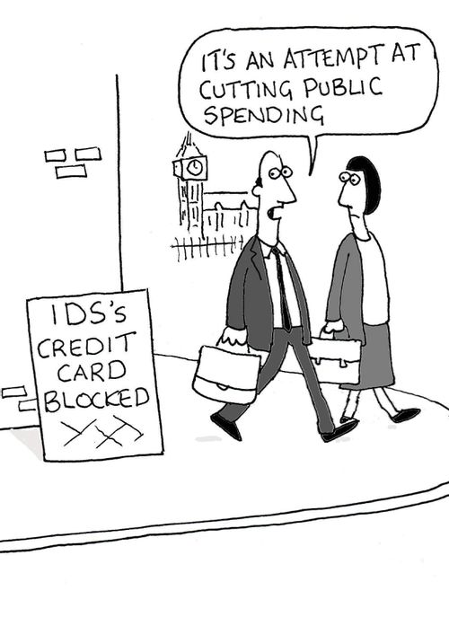 Ian Duncan Smith credit card blocked.