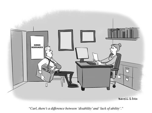 "Carl, there's a difference between 'disability' and 'lack of ability'."