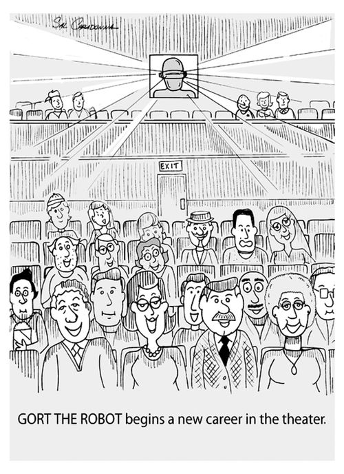 Gort the Robot begins a new career in the theater.
