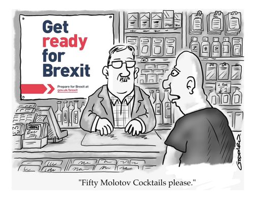 "Fifty Molotov cocktails please."