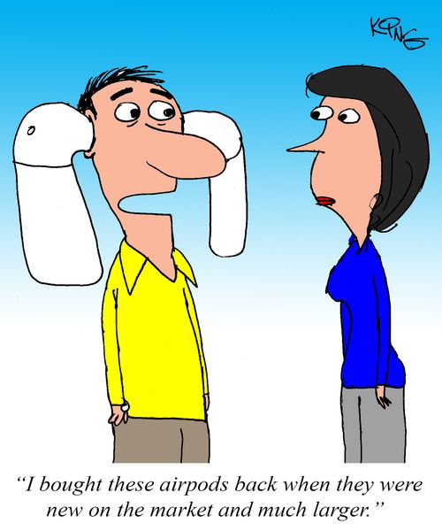 "I bought these airpods back when they were new to the market and much larger."