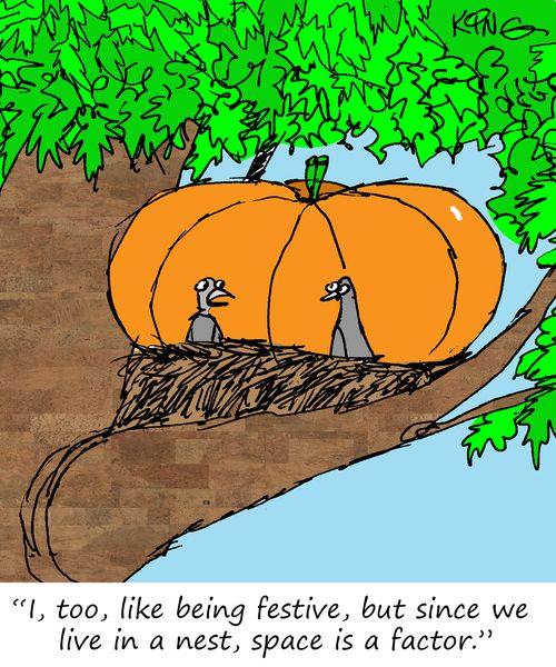 "I, too, like being festive, but since we live in a nest, space is a factor."
