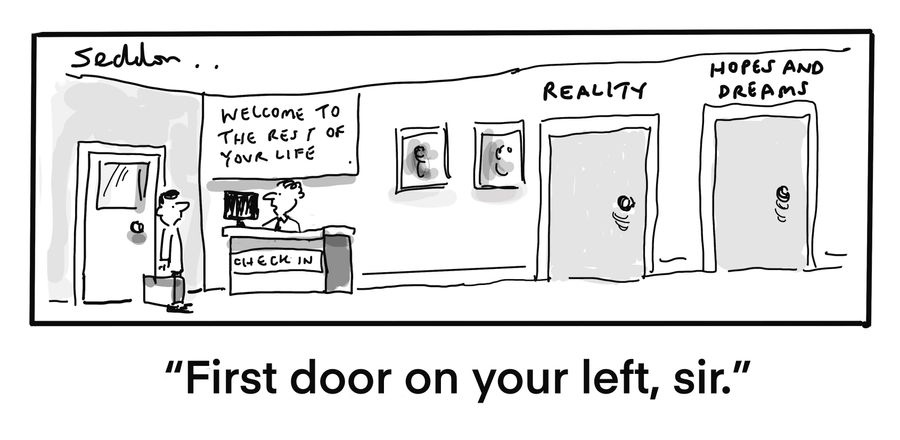 "First Door on your left , sir."