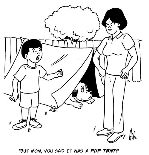 "But Mom, you said it was a pup tent!"