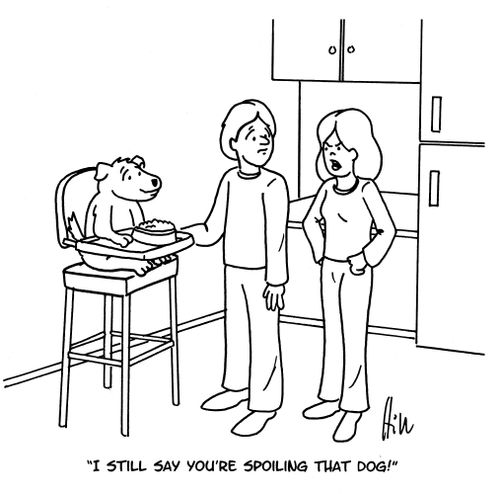 "I still say you're spoiling that dog!"