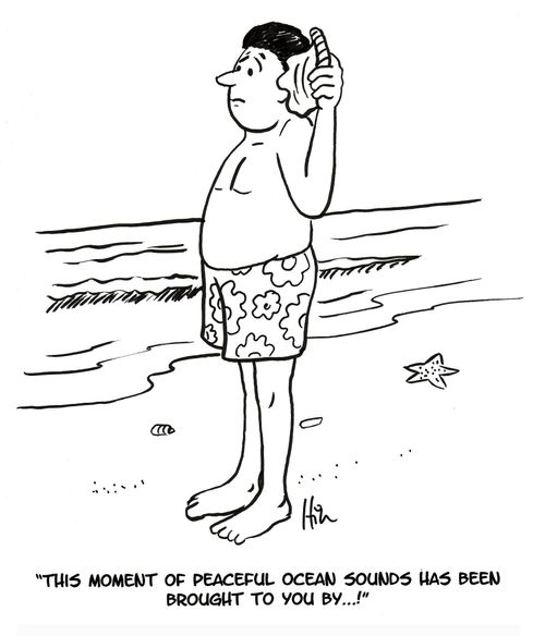 "The moment of peaceful ocean sounds has been brought to you by. . . !"